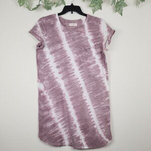 Lucky Brand Size M Tie Dye Short Sleeve Cotton Stretch Casual Dress